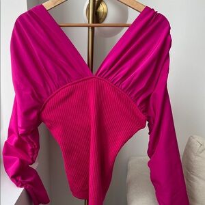 Express Fuchsia Bodysuit Top